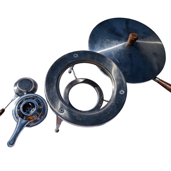 FONDUE POT Retro 1970 Stainless Steel Large Vintage Party Bowl - Picture 4 of 8